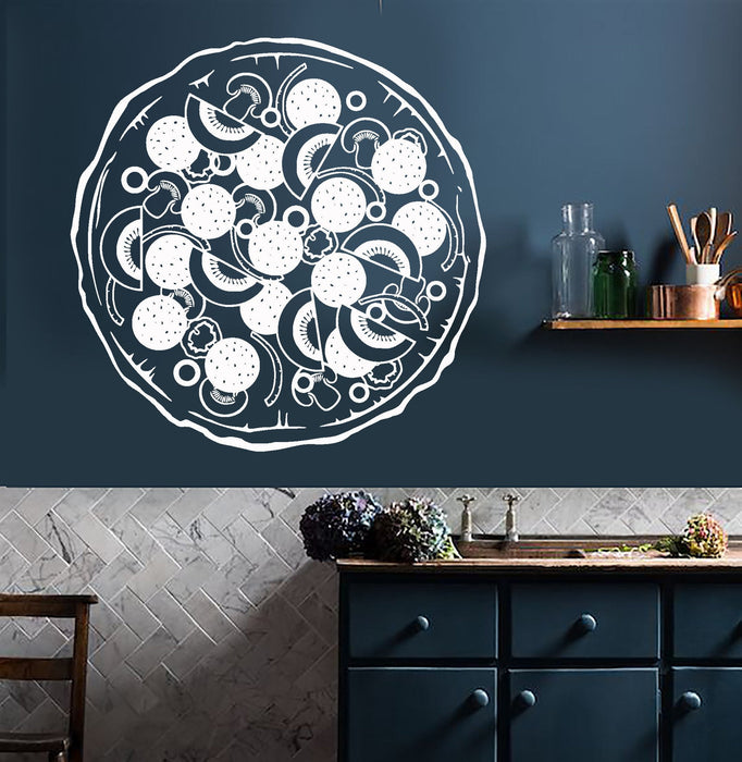 Vinyl Wall Decal Italian Food Pizza Kitchen Restaurant Italia Pizzeria Stickers Unique Gift (ig4329)