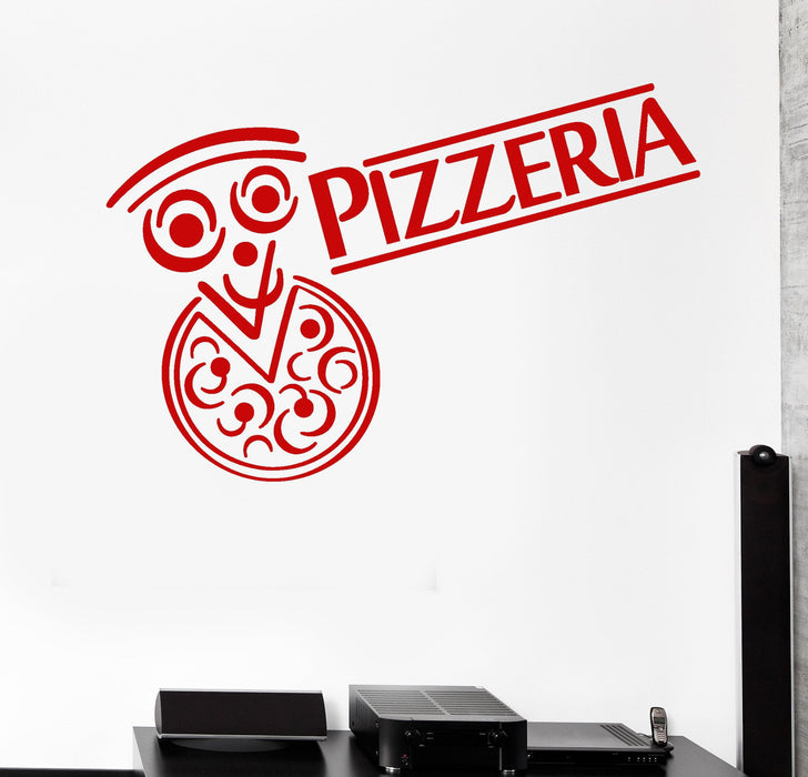 Vinyl Wall Decal Pizzeria Fast Food Italian Restaurant Stickers Unique Gift (800ig)