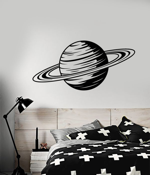Autocollant mural en vinyle avec motif de dessin animé de la planète Saturne (3208ig)