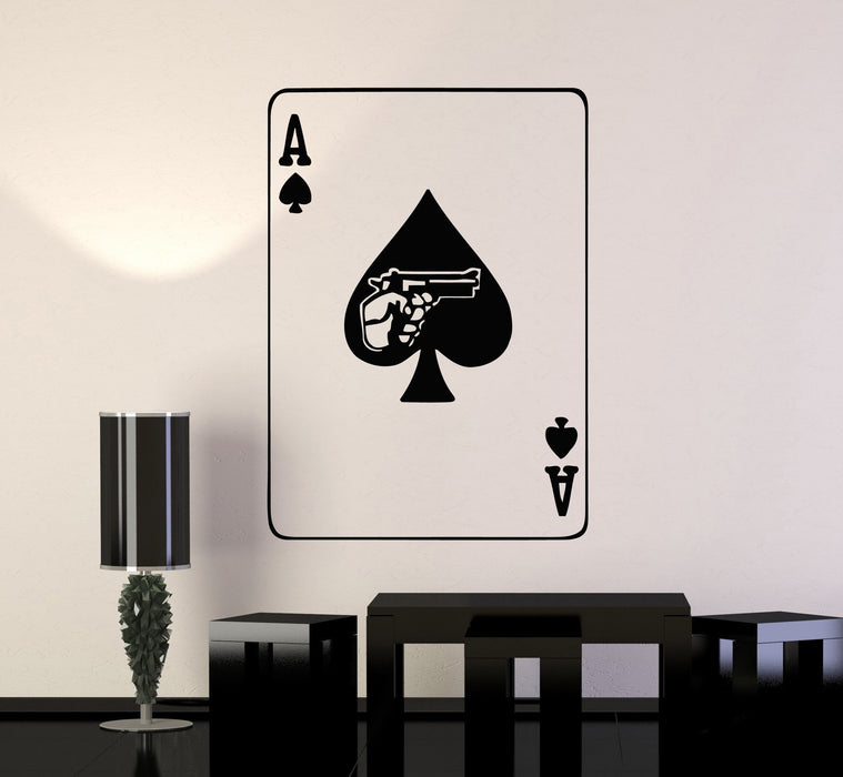 Wall Stickers Vinyl Decal Playing Card Poker Gambling Mafia Weapons Unique Gift (ig731)