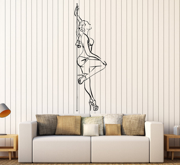 Vinyl Wall Decal Pole Dance Striptease Sexy Woman Stickers Unique Gift (ig3775)