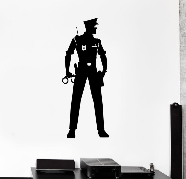 Vinyl Wall Decal Police Officer Law Policeman Cop Stickers Unique Gift (282ig)