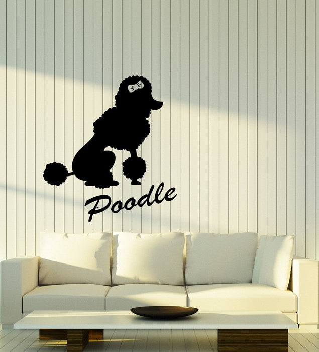 Autocollant mural en vinyle avec logo de chien caniche pour la maison (3140ig)