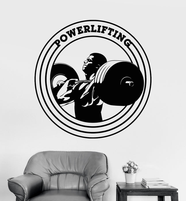 Vinyl Wall Decal Gym Powerlifting Fitness Sports Decor Stickers Unique Gift (319ig)