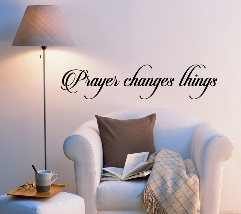 Prayer Changes Things Vinyl Wall Decal Sticker Motivation Religion Quote Words Inspiring Letters 2034ig (22.5 in x 5 in)