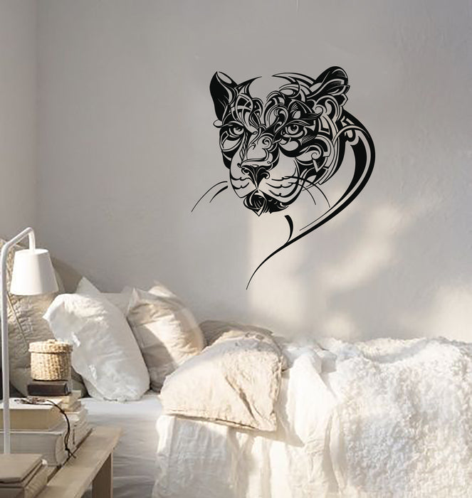 Vinyl Wall Decal Abstract Head Ornament Pattern Leopard Predator Stickers (4108ig)