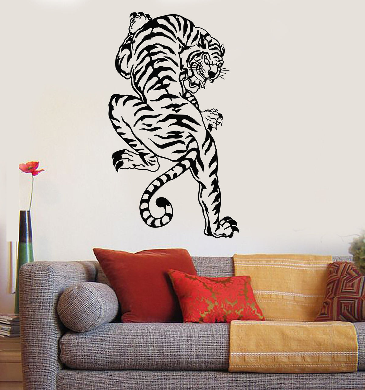 Vinyl Wall Decal Tiger Predator Animal Big Cat Zoo Stickers Unique Gif ...