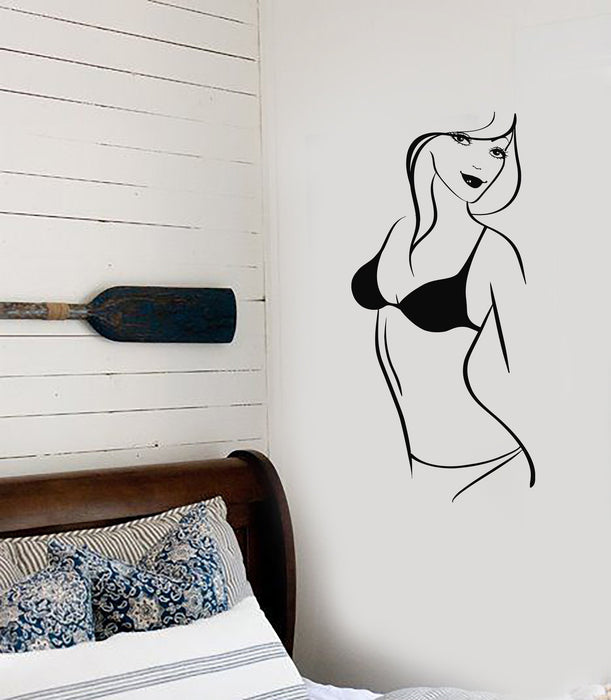 Wall Stickers Vinyl Decal Hot Sexy Girl Swimsuit Beach Lingerie Unique Gift (ig1794)