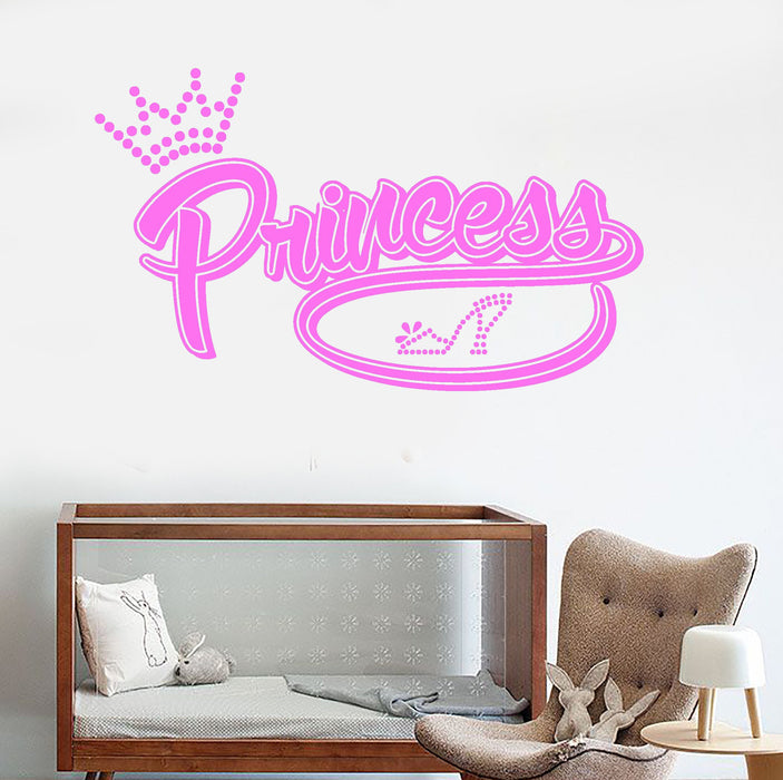 Vinyl Wall Decal Princess Baby Girl Room Decoration Shoe Stickers Unique Gift (ig4864)