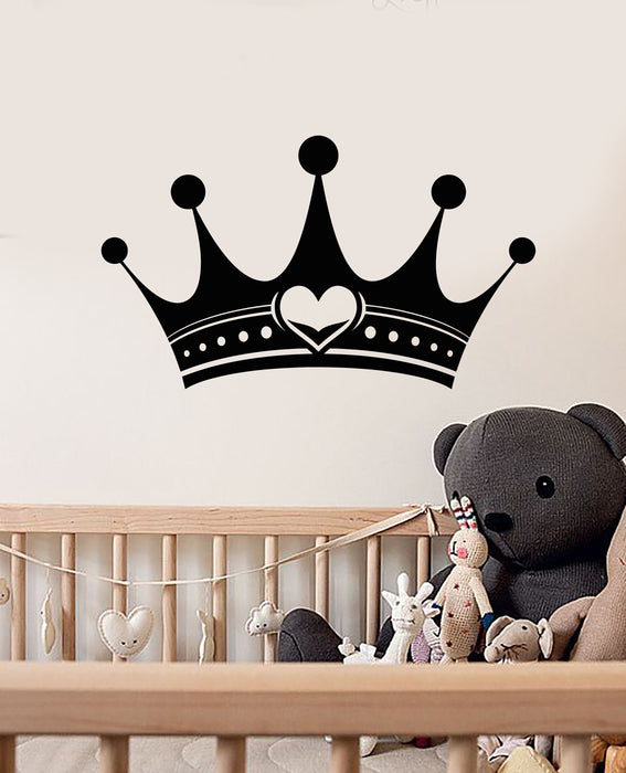 Vinyl Wall Decal Crown Queen Room For Little Princess Baby Nursery Stickers (3311ig)