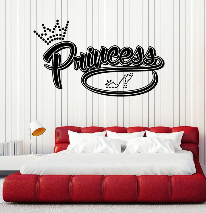 Vinyl Wall Decal Princess Baby Girl Room Decoration Shoe Stickers Unique Gift (ig4864)
