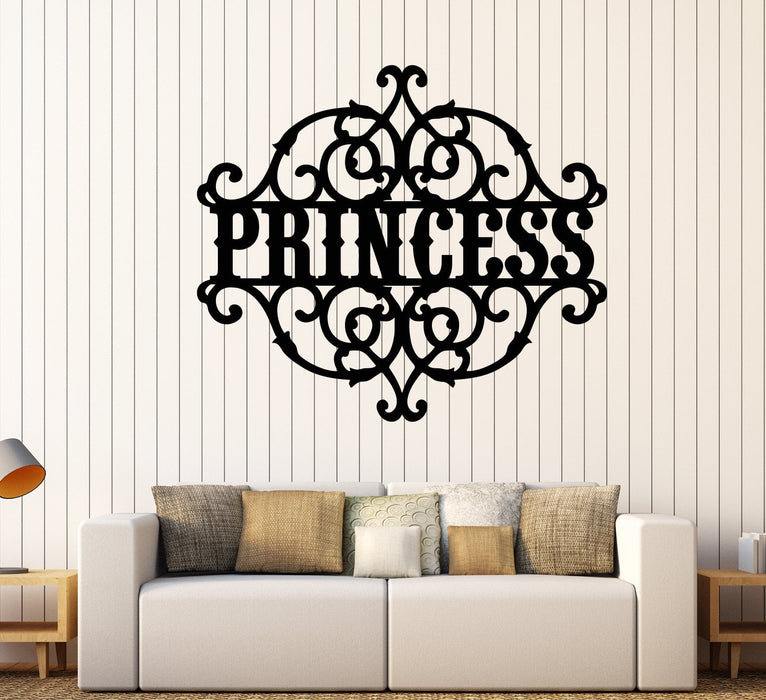 Vinyl Wall Decal Princess Signboard Children's Room For Girls Stickers Unique Gift (1798ig)