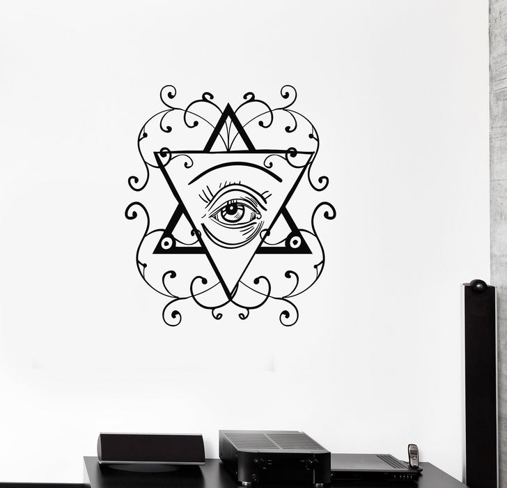 Vinyl Wall Decal Pyramid Masons Freemasons Conspiracy Theory Stickers Unique Gift (ig3365)