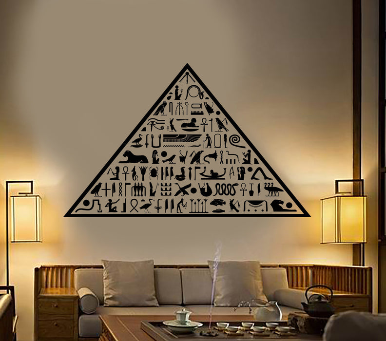 Vinyl Wall Decal Ancient Egypt Egyptian Pyramid Hieroglyphs Stickers Unique Gift (1924ig)