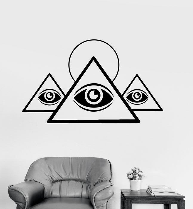 Vinyl Decal Pyramid Freemasons Eye Amulet Masons Talisman Wall Stickers Unique Gift (ig3305)