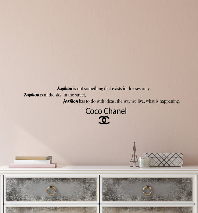 Vinyl Wall Decal Stickers Motivation Quote Words Coco Chanel Fashion Beauty Inspiring Letters 3671ig (22.5 in x 5.5 in)