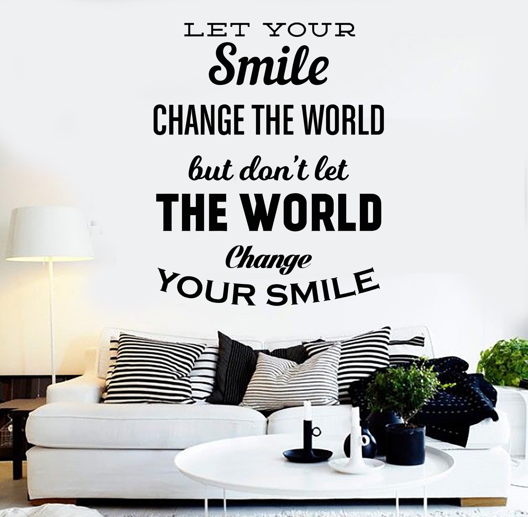 Vinyl Wall Decal Inspired Quote Positive Decor House Interior Stickers ...