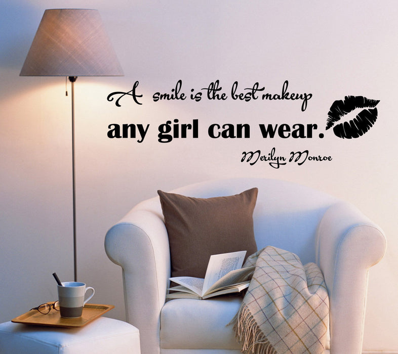 Vinyl Wall Decal Motivation Celebrity Quote Words Letters About Beauty Monroe Inspiring Stickers 2004ig (22.5 in X 7 in)