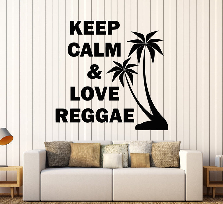Vinyl Wall Decal Reggae Music Rastafari Quote Palm Stickers Unique Gift (ig3780)