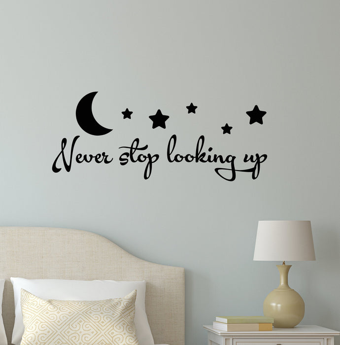 Vinyl Wall Decal Stickers Motivation Quote Words Never Stop Looking Up Inspiring Letters 2145ig (22.5 in x 9 in)