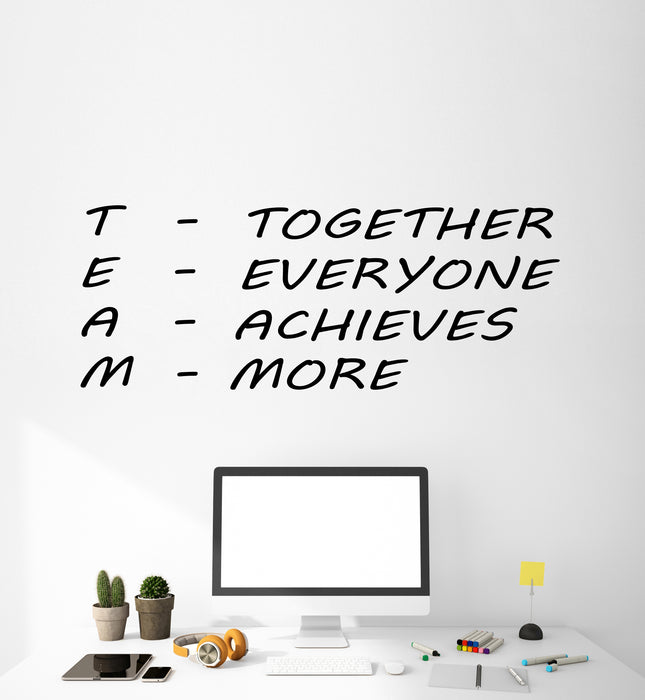 Vinyl Wall Decal Stickers Motivation Quote Words Team Together Everyone Achieves More Inspiring Letters 3850ig (22.5 in x 9 in)