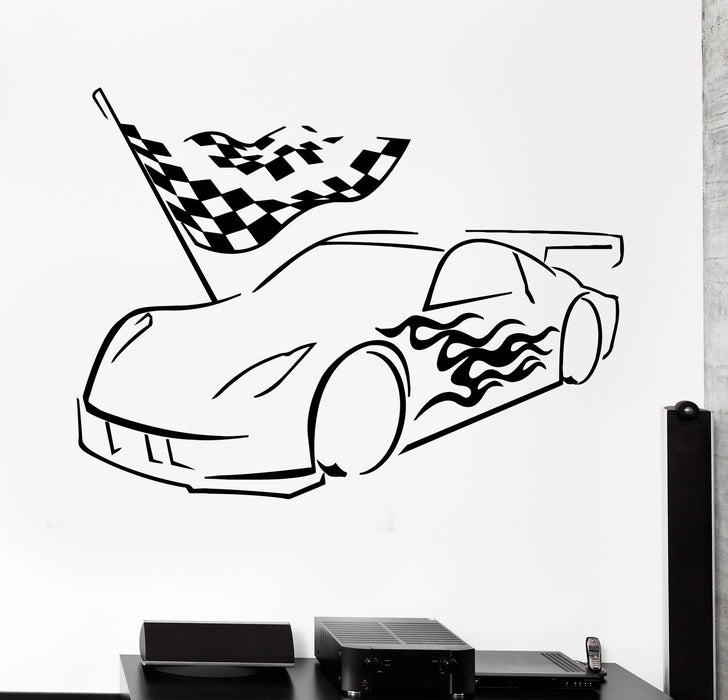 Vinyl Wall Decal Garage Car Racing Racer Stickers Mural Unique Gift (421ig)