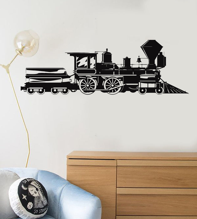 Vinyl Decal Train Locomotive Steam Railway Kids Room Wall Stickers Mural Unique Gift (083ig)