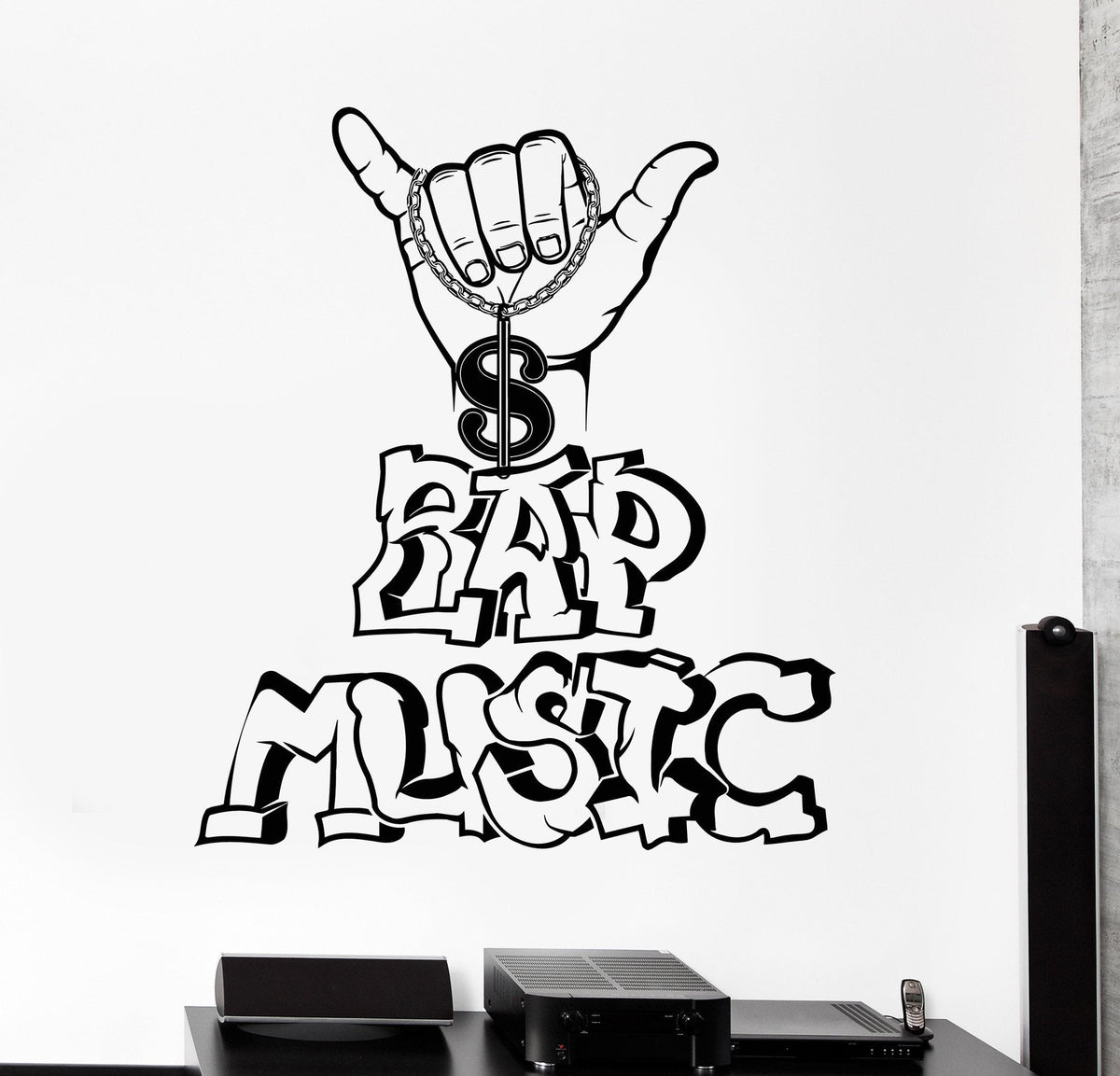 Vinyl Wall Decal Rap Music Teen Room Hip Hop Decor Stickers Unique Gif ...