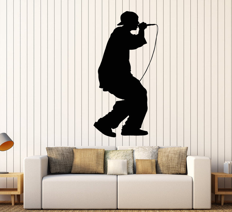 Vinyl Wall Decal Rapping Hip Hop Rap Singer Musician Teenager Rapper Stickers Unique Gift (1820ig)