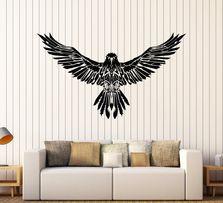 Vinyl Wall Decal Black Raven Wings Gothic Style Stickers Living Room (1646ig)