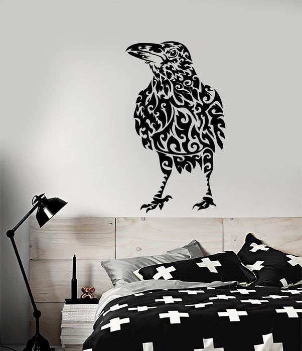 Vinyl Wall Decal Abstract Raven Bird Gothic Style Stickers (2261ig)
