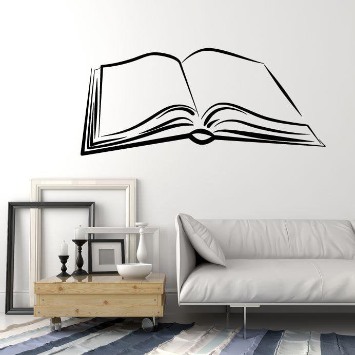 Vinyl Wall Decal Open Book Learning Library Lover Read Writer Stickers Unique Gift (1853ig)