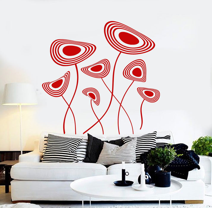 Vinyl Wall Decal Abstract Flowers House Interior Room Art Stickers Unique Gift (ig4199)