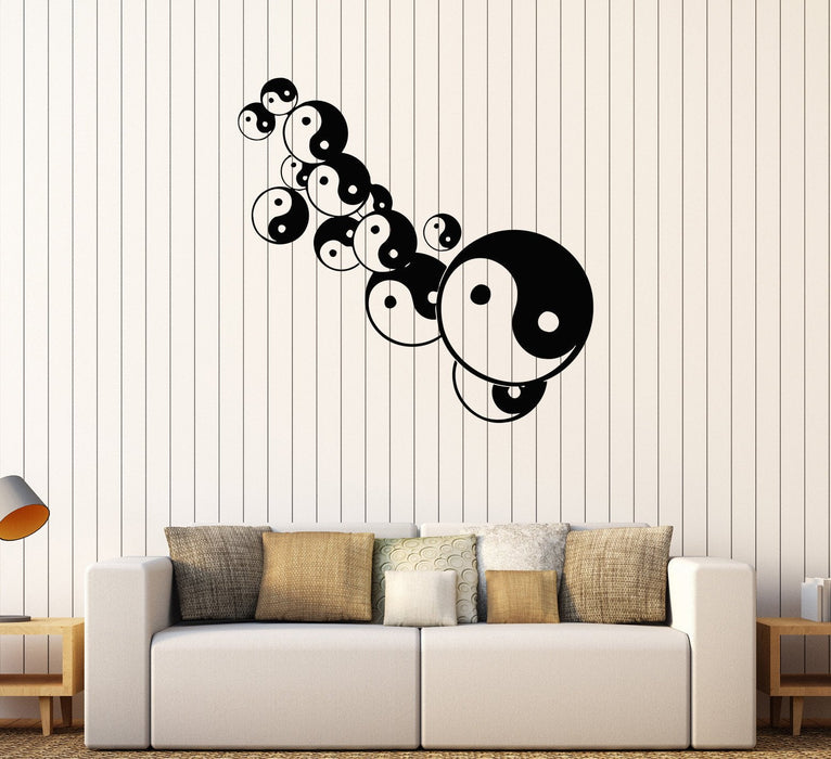 Vinyl Wall Decal Yin Yang Decor Bedroom Talisman Taiji Stickers Mural Unique Gift (136ig)