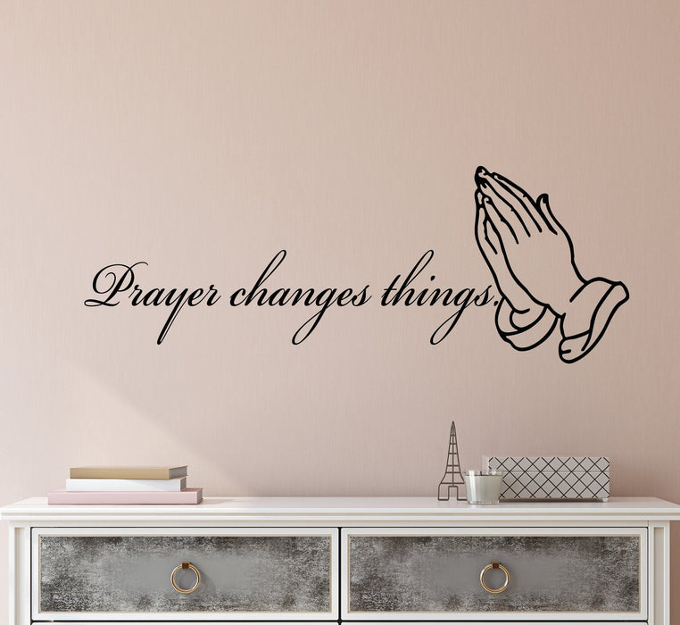 Vinyl Wall Decal Stickers Religious Quote Words Prayer Changes Things Inspiring Letters 2353ig (22.5 in x 8 in)