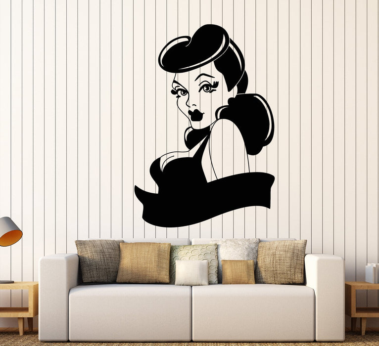 Vinyl Wall Decal Pin Up Style Sexy Girl Retro Woman Stickers (2262ig)