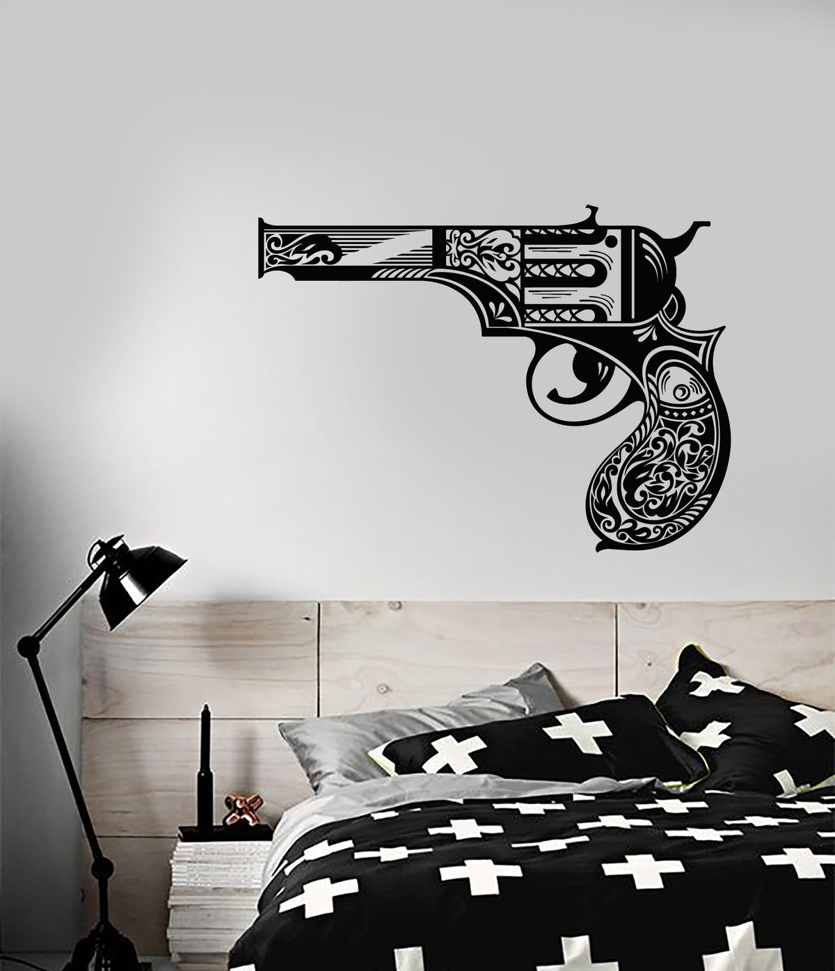 Vinyl Wall Decal Vintage Revolver Gun Lady's Pistol Weapons Stickers ...