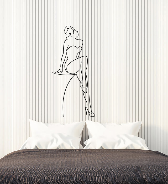 Vinyl Wall Decal Abstract Retro Sexy Girl Woman In Swimsuit Stickers (3688ig)