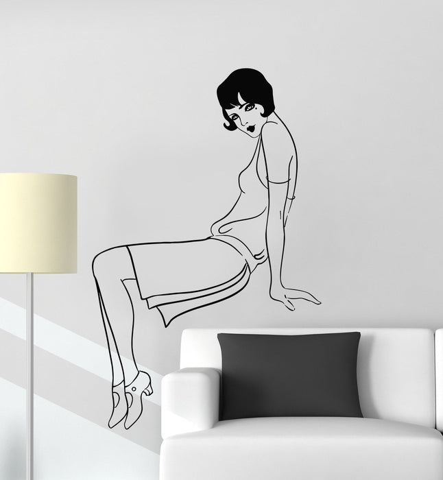 Autocollant mural en vinyle sexy rétro femme dame Chicago belle fille autocollants cadeau unique (874ig)