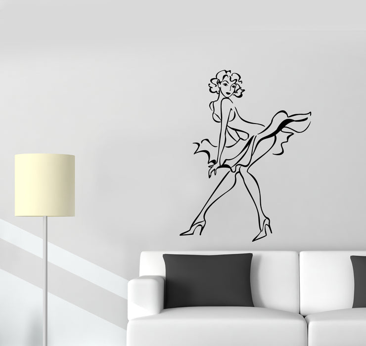Vinyl Wall Decal Abstract Retro Star Girl Marilyn Monroe Stickers (3705ig)