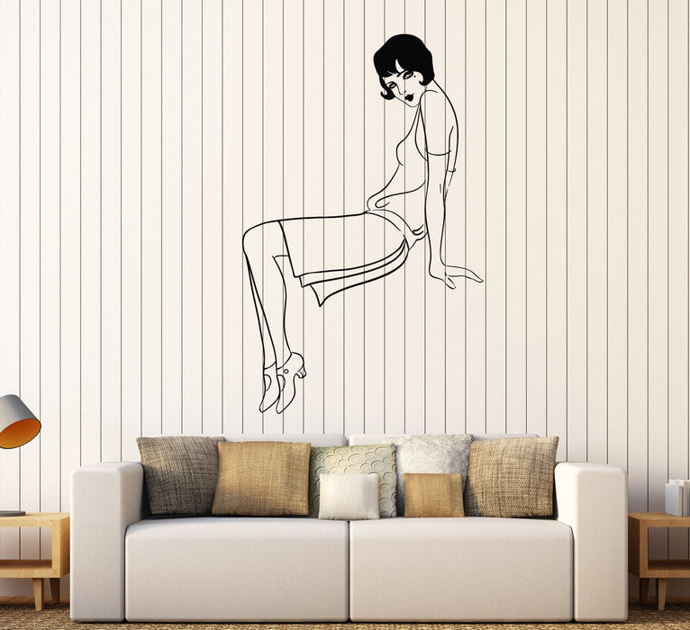 Vinyl Wall Decal Sexy Retro Woman Lady Chicago Beautiful Girl Stickers Unique Gift (874ig)
