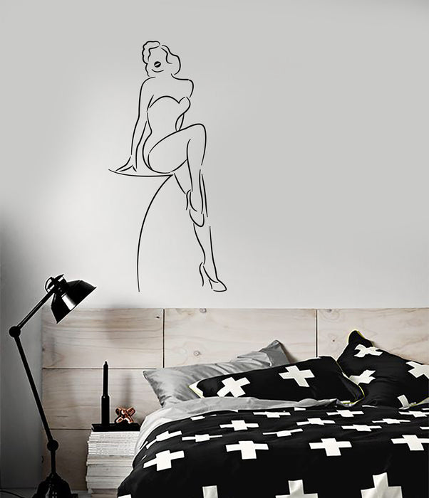 Vinyl Wall Decal Abstract Retro Sexy Girl Woman In Swimsuit Stickers (3688ig)