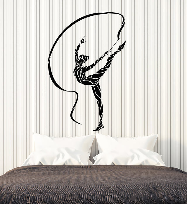 Autocollant mural en vinyle abstrait gymnastique rythmique sport fille autocollants (3289ig)