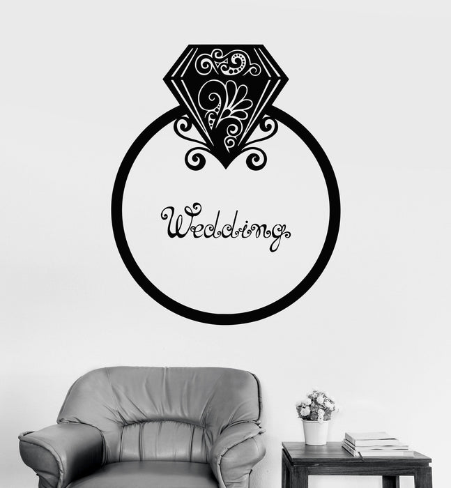 Vinyl Wall Decal Ring Wedding Palace Bridal Shop Decoration Stickers Unique Gift (ig3507)