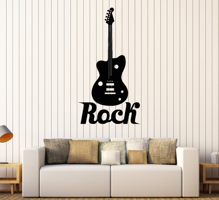 Vinyl Wall Decal Guitar Rock N Roll Musical Art Music Teen Room Stickers Unique Gift (469ig)