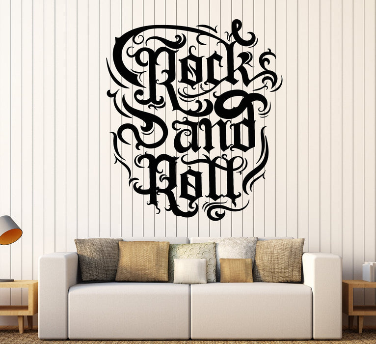 Vinyl Wall Decal Rock'n'roll Night Club Signboard Music Quote Stickers Unique Gift (1725ig)