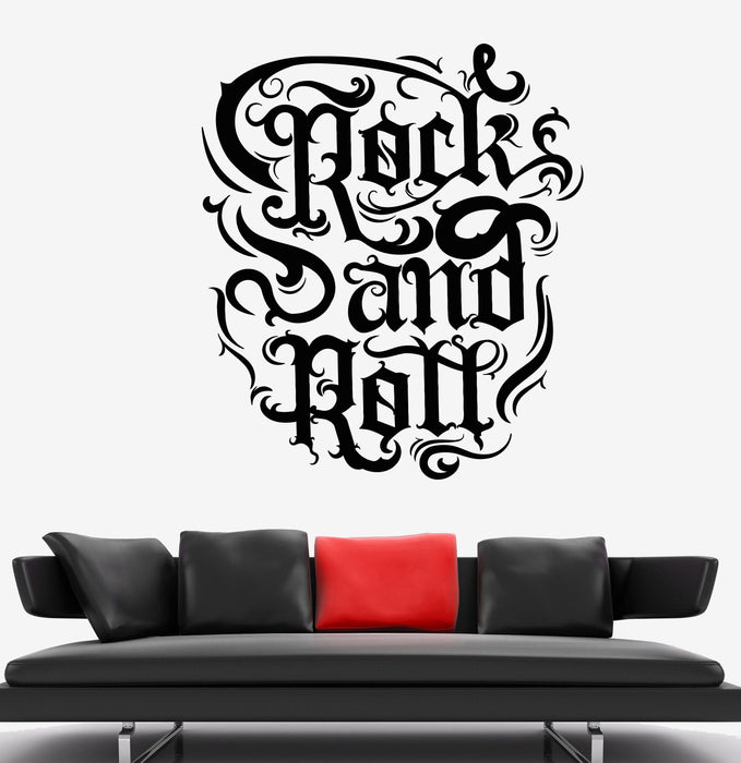 Vinyl Wall Decal Rock'n'roll Night Club Signboard Music Quote Stickers Unique Gift (1725ig)