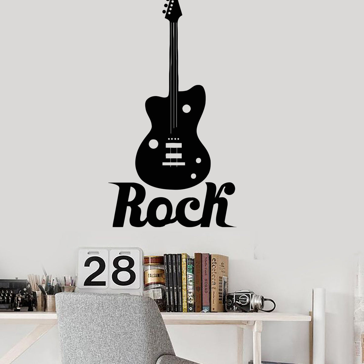 Vinyl Wall Decal Guitar Rock N Roll Musical Art Music Teen Room Sticke ...