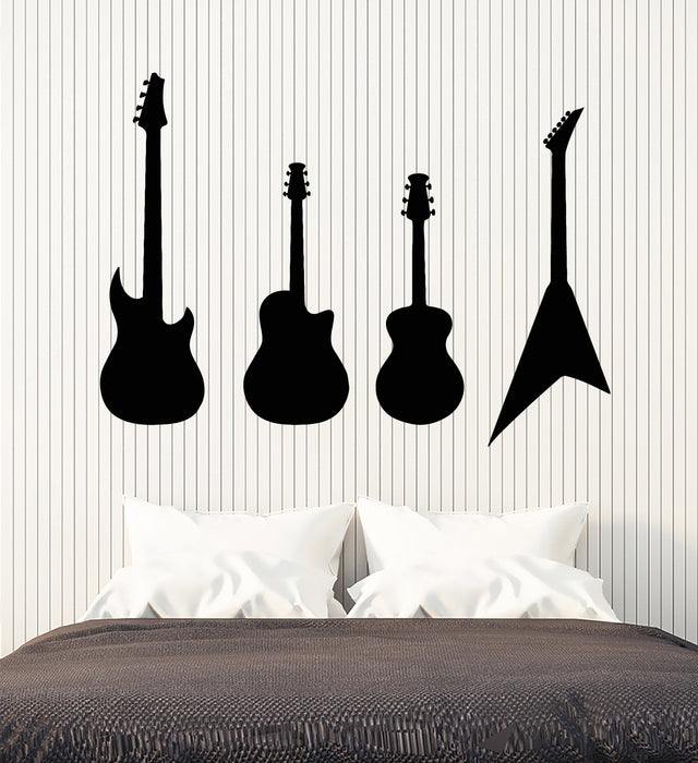 Vinyl Wall Decal Electric Guitars Player Rock Star Musician Stickers (2994ig)