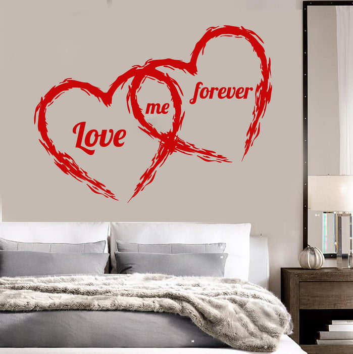 Vinyl Wall Decal Love Couple Heart Romantic Bedroom Decor Stickers Unique Gift (ig3611)